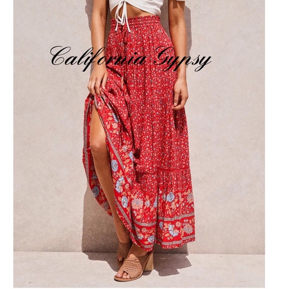 Bohemian Chic Floral Maxi Skirt - Picture 9 of 15